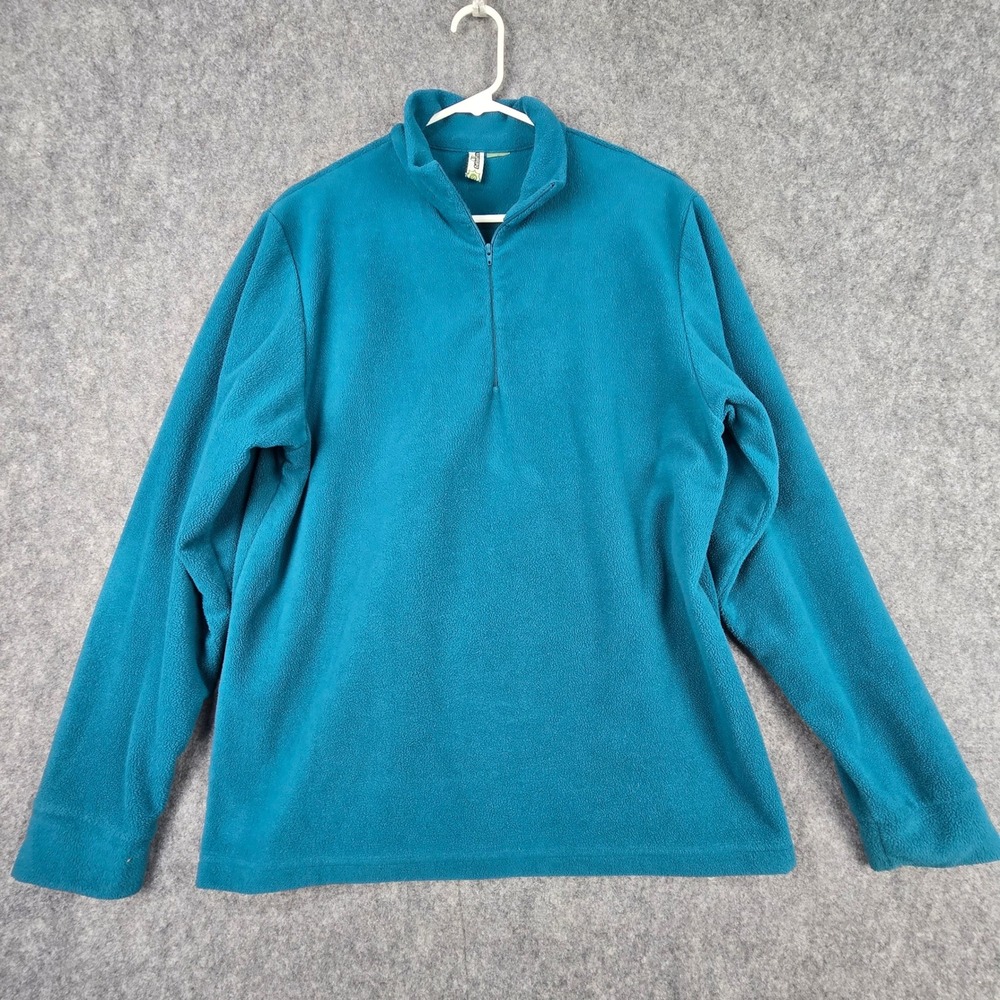 Sahalie ButterFleece 1/4 Zip Pullover Womens Small S Teal Blue Fleece Sweater S